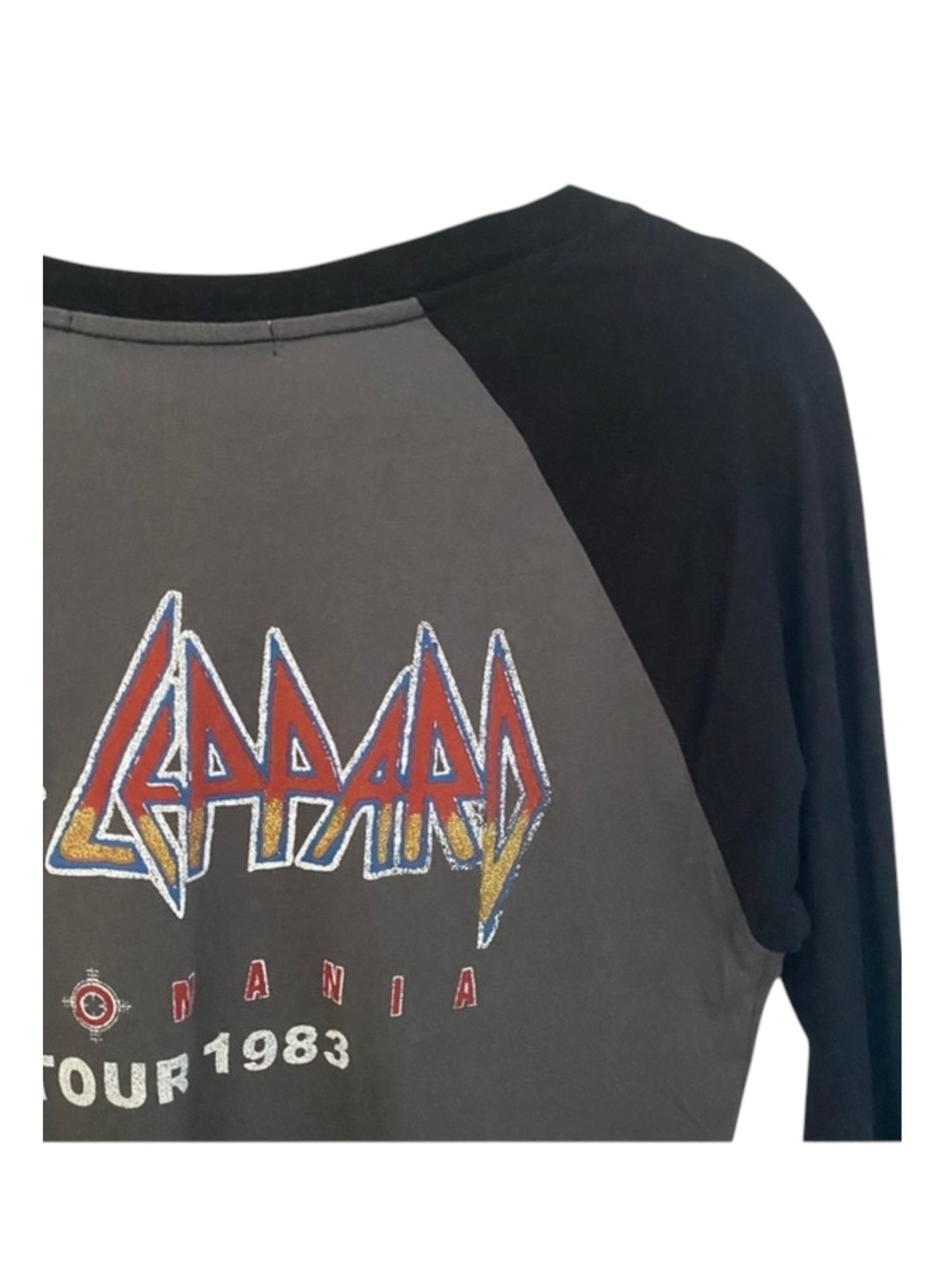 new Daydreamer 𓇽 Def Leppard Pyromania Raglan Rock Band Tee Shirt 𓇽 Graphite S - Picture 7 of 16